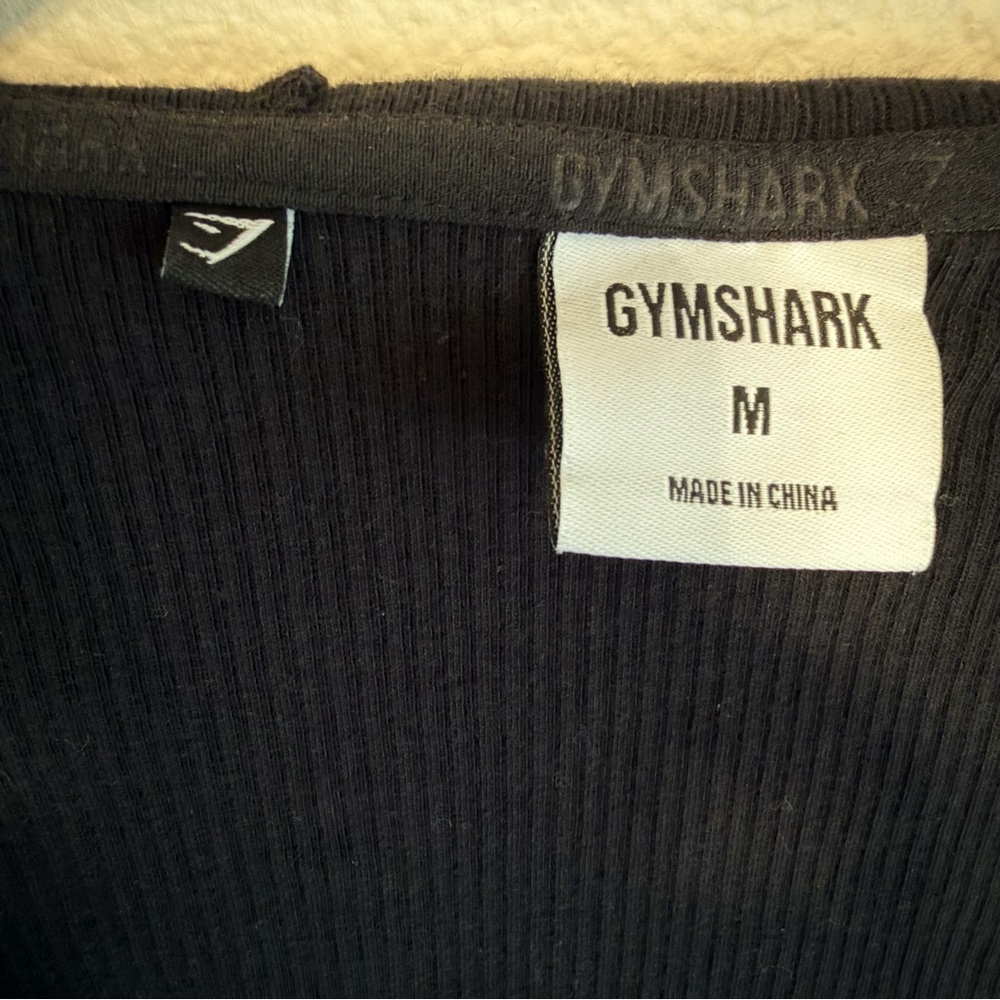 Gymshark hooded ribbed wrap top, black, size M - Picture 2 of 9